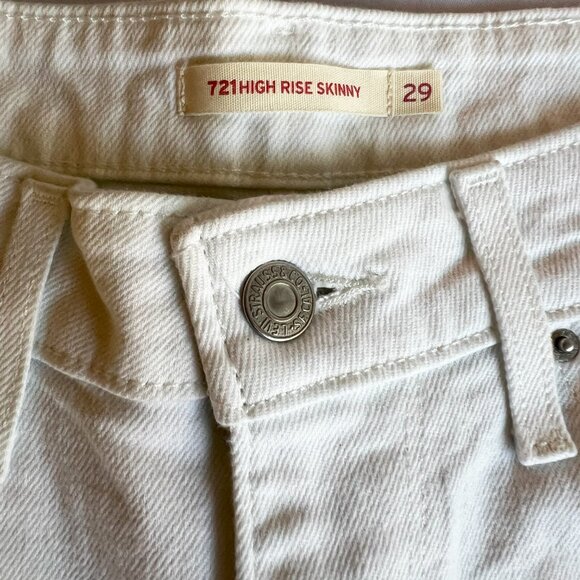 (NWOT) Levi's 721 High Rise Skinny Jeans White Size 29 - Picture 4 of 5